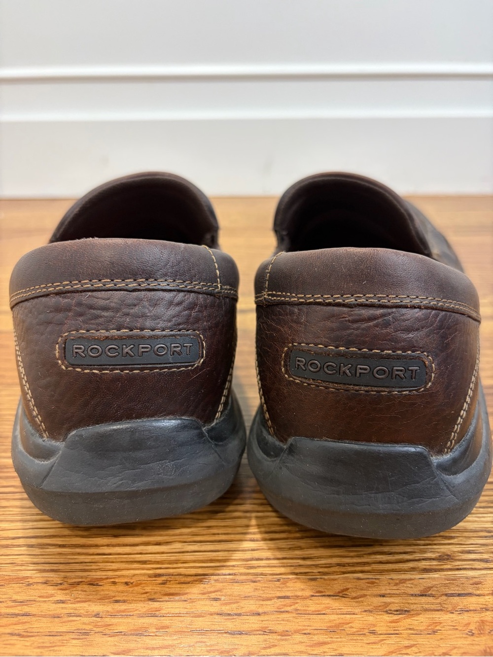 Rockport Junction Point Brown Leather Slip On Shoes (11) - Picture 6 of 8